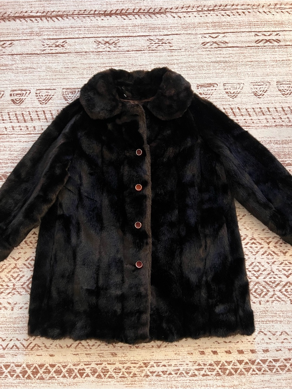 Furrows and joseph Classic Women's Dark Brown Faux Fur Coat
